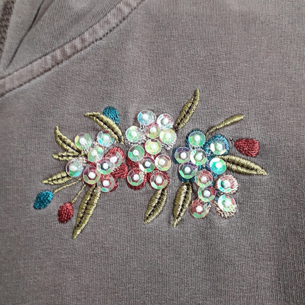 BCBGMaxAzria Embroidered Sequin Peacock Hoodie - Picture 4 of 6